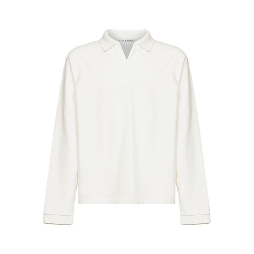 Studio Nicholson Men Parchment Jersey Sudds Long-Sleeved Polo Shirt